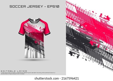 Sports jersey and t-shirt template sports jersey design vector mockup. Sports design for football, racing, gaming jersey. Vector.	