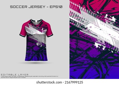 Sports jersey and t-shirt template sports jersey design vector mockup. Sports design for football, racing, gaming jersey. Vector.	