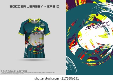 Sports jersey and t-shirt template sports jersey design vector mockup. Sports design for football, racing, gaming jersey. Vector.	