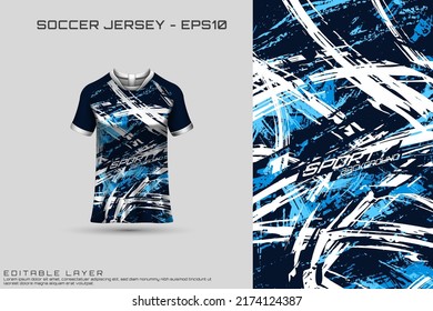 Jersey deportivo y diseño de camisetas de plantilla deportiva jersey. Diseño deportivo para fútbol, carreras, camiseta de juegos. Vector.