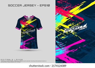 Sports jersey and t-shirt template sports jersey design. Sports design for football, racing, gaming jersey. Vector.