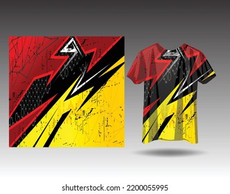 Sports jersey and t-shirt template sports jersey design vector mockup. Sports design for football, racing, gaming jersey. Vector