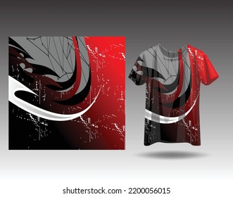 Sports jersey and t-shirt template sports jersey design vector mockup. Sports design for football, racing, gaming jersey. Vector