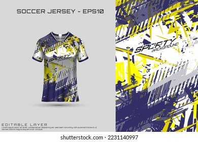 Sports jersey and t-shirt template sports jersey design vector. Sports design for football, racing, gaming jersey. Vector.