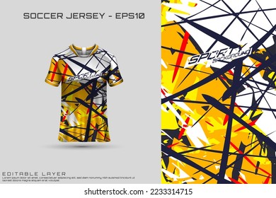 Sports jersey and t-shirt template sports jersey design vector. Sports design for football, racing, gaming jersey. Vector.