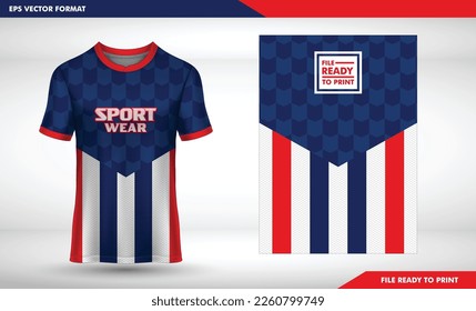 Sports jersey and t-shirt template sports jersey design vector mockup. Sports design for football, racing, gaming jersey. Vector