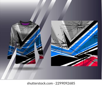 Sports jersey and tshirt template sports design for football racing gaming jersey vector