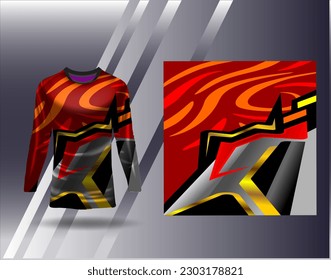 Sports jersey and tshirt template sports design for football racing gaming jersey vector