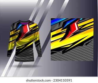 Sports jersey and tshirt template sports design for football racing gaming jersey vector
