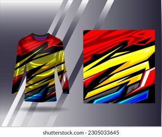 Sports jersey and tshirt template sports design for football racing gaming jersey vector