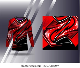 Sports jersey and tshirt template sports design for football racing gaming jersey vector