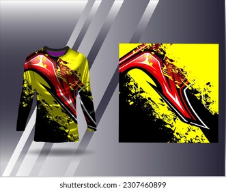 Sports jersey and tshirt template sports design for football racing gaming jersey vector