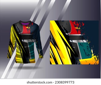 Sports jersey and tshirt template sports design for football racing gaming jersey vector