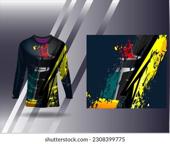 Sports jersey and tshirt template sports design for football racing gaming jersey vector