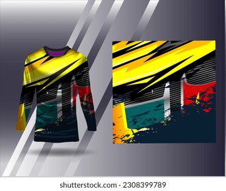 Sports jersey and tshirt template sports design for football racing gaming jersey vector
