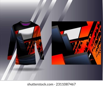 Sports jersey and tshirt template sports design for football racing gaming jersey vector