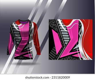 Sports jersey and tshirt template sports design for football racing gaming jersey vector