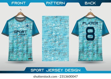 Sports jersey and t-shirt template sports jersey design. Sports design for football, racing, gaming jersey. with front, back view and pattern.