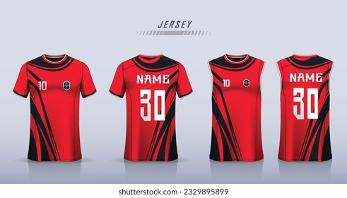 Sports jersey and t-shirt template sports jersey design. Sports design for football, racing, gaming jersey. Vector.