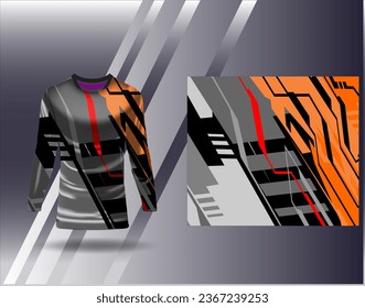 Sports jersey and tshirt template sports design for football racing gaming jersey vector	