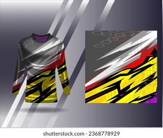 Sports jersey and tshirt template sports design for football racing gaming jersey vector