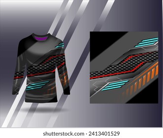 Sports jersey and tshirt template sports design for football racing gaming jersey vector
