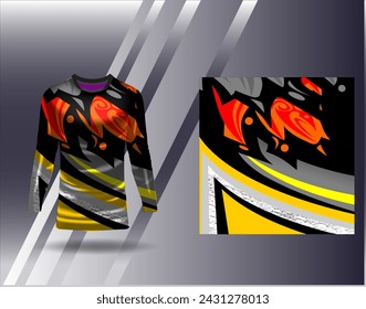 Sports jersey and tshirt template sports design for football racing gaming jersey vector