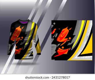 Sports jersey and tshirt template sports design for football racing gaming jersey vector