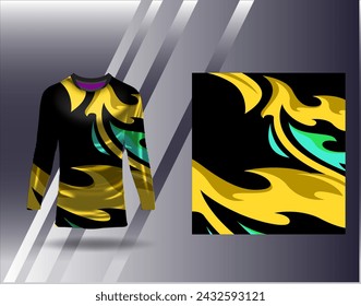 Sports jersey and tshirt template sports design for football racing gaming jersey vector