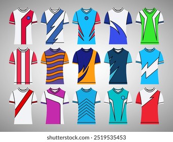 Jersey deportivo y diseño de Plantilla de camiseta. Diseño deportivo para fútbol, baloncesto, hockey, voleibol, carreras, juego jersey.