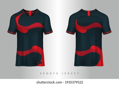 sports jersey and t-shirt template, Graphic design for football or activewear uniforms, Easily changing colors and lettering styles in your team. Soccer jersey mockup for the football club.