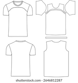 Sports jersey t-shirt vector design template front and back vector template