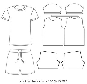 Sports jersey t-shirt vector design template front and back vector template