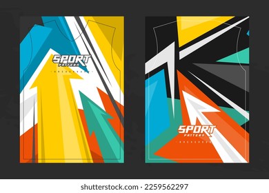 Sports jersey uniform design background with geometric colorful