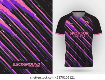 Sports jerseys are designed in
purple black and pink tones with abstract modern template stripes, sporty casual style cycling running basketball marathon soccer football.