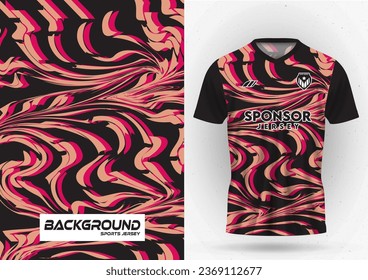 Sports jerseys are designed in sea waves black pink tones with abstract modern template liquid patterns, sporty casual style cycling running basketball marathon soccer football.