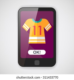 Sports jerseys flat icon with long shadow,eps10