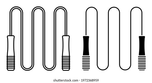 Sports jump rope for indoor and outdoor activities. Cardio endurance exercise. Simple vector icon