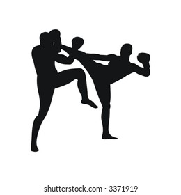 sports, karate, silhouette, kicking, fighting, men, black, japan, combative, isolated, kick, people