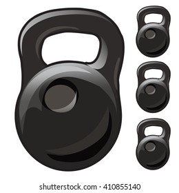 Sports kettlebell made of cast iron. Vector illustration.
