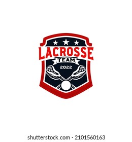 Sports Lax Lacrosse Team Club Team Logo Template Vector