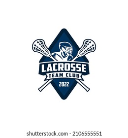 Sports Lax Lacrosse Team Club Team Logo Template Vector
