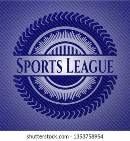 Sports League emblem with jean texture