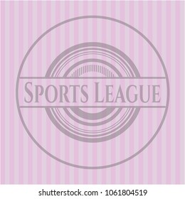  Sports League pink emblemSports League badge with pink background. Retro