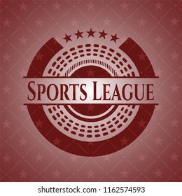 Sports League red emblem. Retro