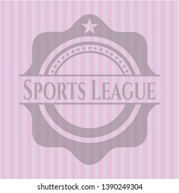 Sports League retro style pink emblem. Vector Illustration. Detailed.