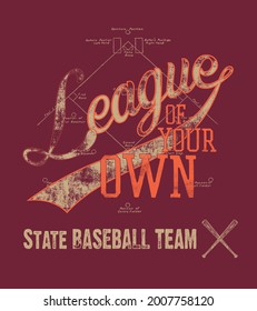 Sports league text with  vector illustrations. For t-shirt prints and other uses.