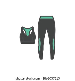 Sports leggings and tank top color line icon. Pictogram for web page, mobile app, promo.