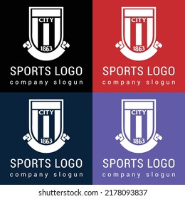 sports logo for baseball, football and other sports