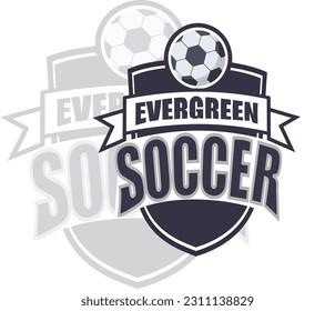 sports logo called evergreen soccer sports club 